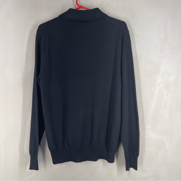 J. Crew Navy Harbor Cotton Polo Sweater M Black - Picture 4 of 6